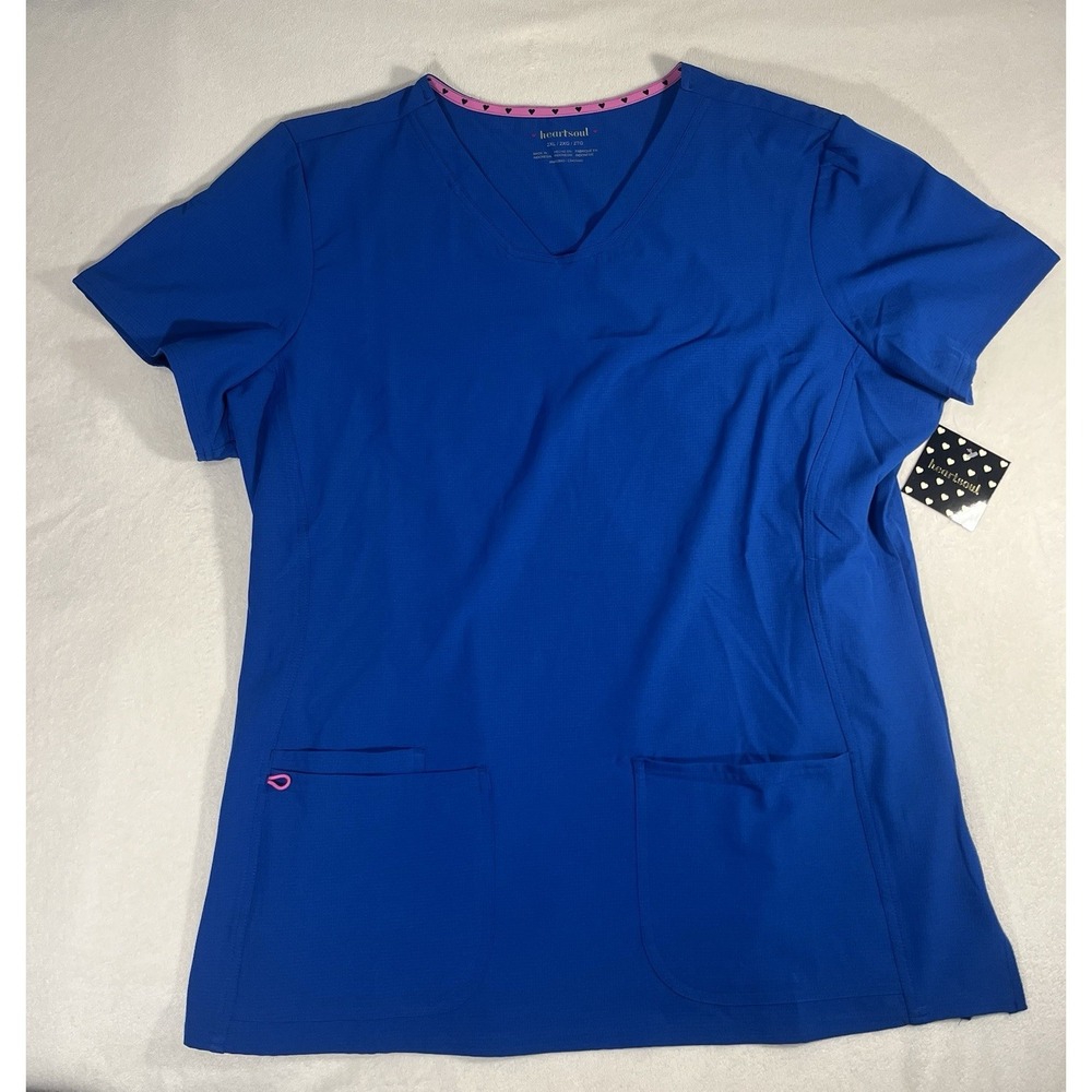Heartsoul‎ 20710 Pitter-Pat Shaped V-Neck scrub Set royal blue, size 2XL